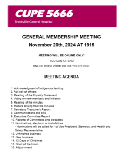 November General Membership Meeting