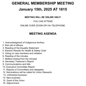 January General Membership Meeting