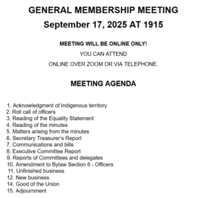 September General Membership Meeting