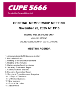 November General Membership Meeting